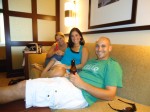Allie, me, and Brad relaxing after getting to the hotel.