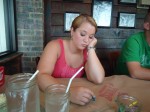 Allie coloring a pretty, pretty picture while we waited for our food.