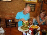Uncle Brock entered the restaurant's challenge: Eat this burger and a plate of chili-cheese fries in 30 minutes or less and win a T-shirt.  He had to sign a permission slip.
