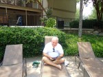 Dad and his Kindle.  I wonder who I got my flexibility from?