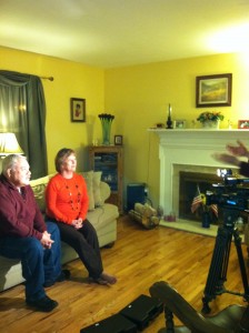 My Mom and Dad being interviewed.  